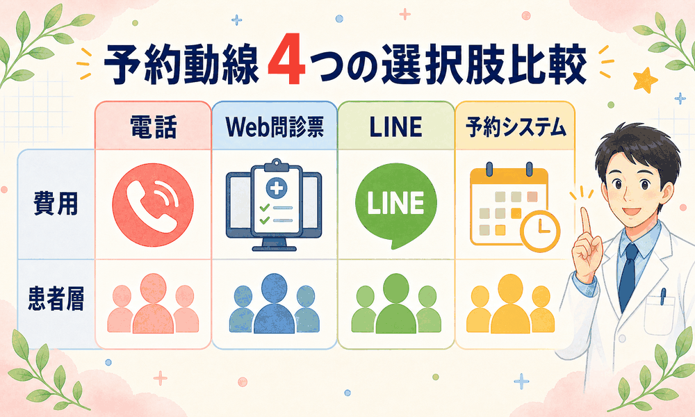 予約動線 4つの選択肢比較