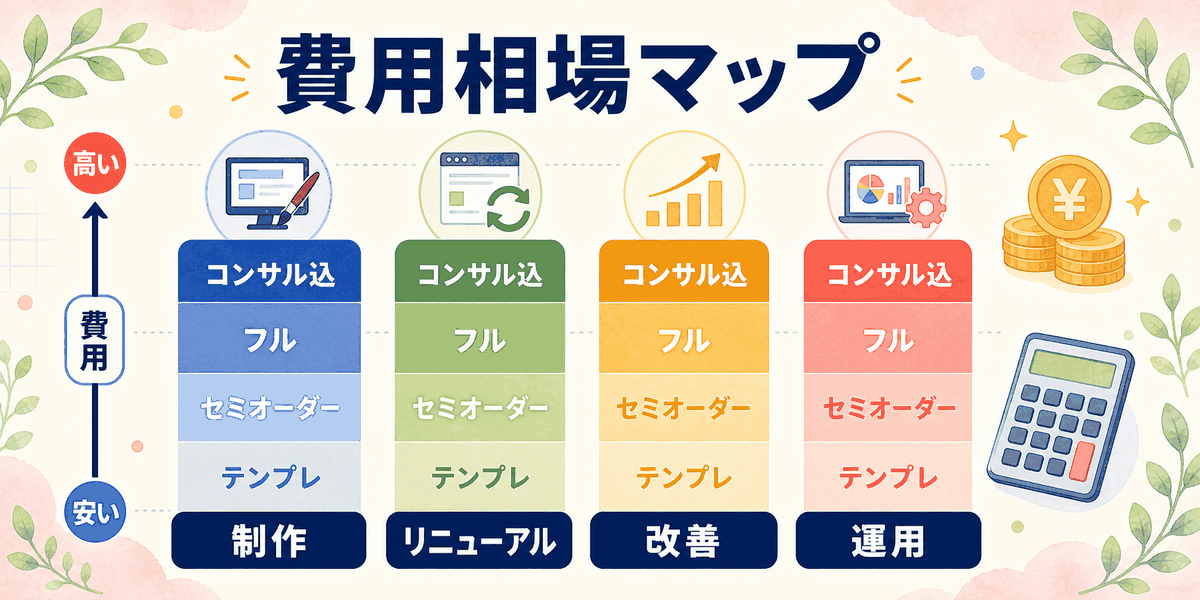 制作・リニューアル・改善・運用 費用相場マップ