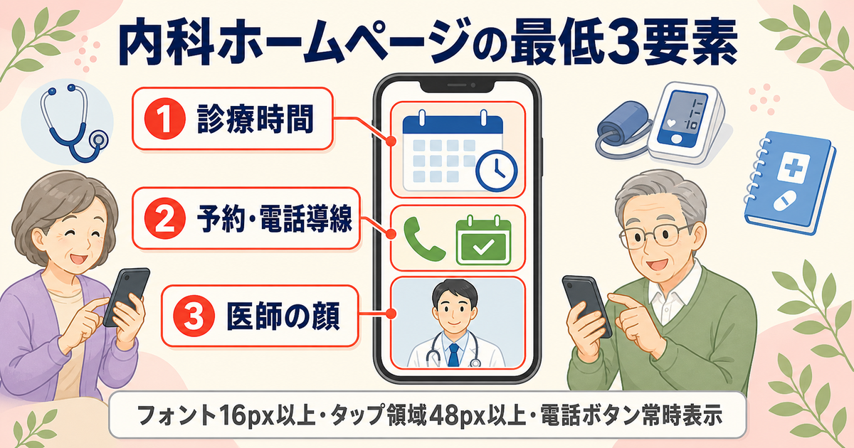 内科クリニックのホームページ初診獲得設計：4ステージのステージ①概観