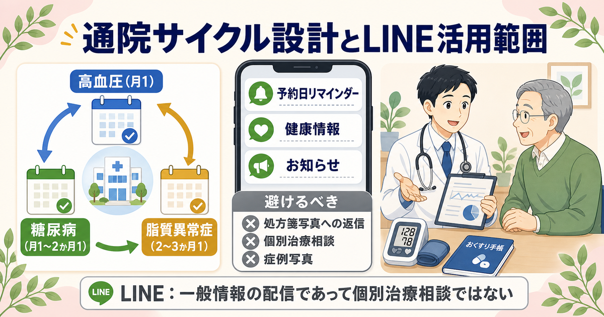 内科クリニックの継続来院設計：慢性疾患の通院サイクルとLINE活用