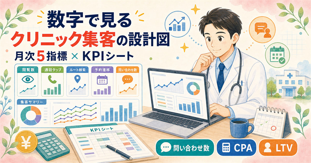数字で見るクリニック集客の設計図｜月次5指標とKPIシート活用法