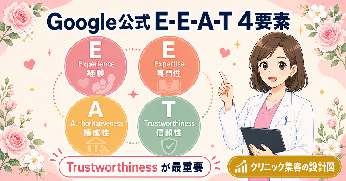 Google公式E-E-A-T 4要素の正式仕様：Experience・Expertise・Authoritativeness・Trustworthinessの俯瞰図