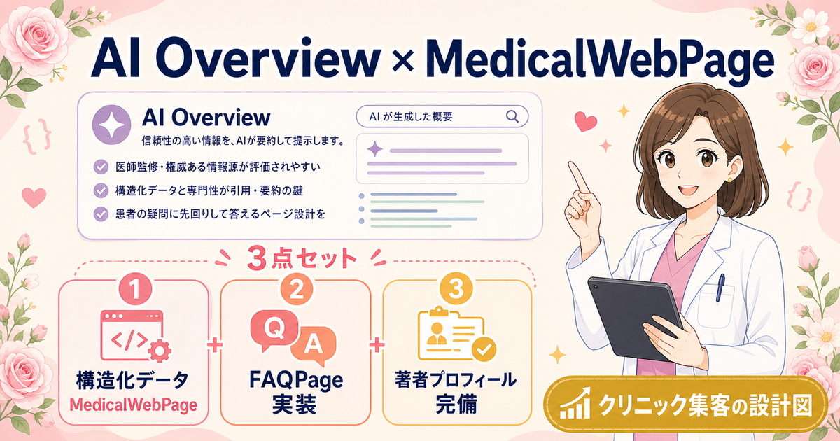 AI Overview時代のYMYL対応：MedicalWebPageスキーマとLLMO設計の3点セット